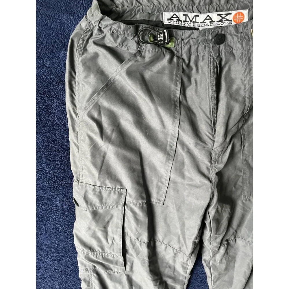 Rare Vintage AMAX Utility Broadcloth Gray Pants Men's 32x34